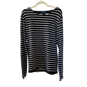 Scotch & Soda Navy White Strip Long Sleeve 95% Cotton Nautical Classic Casual-L